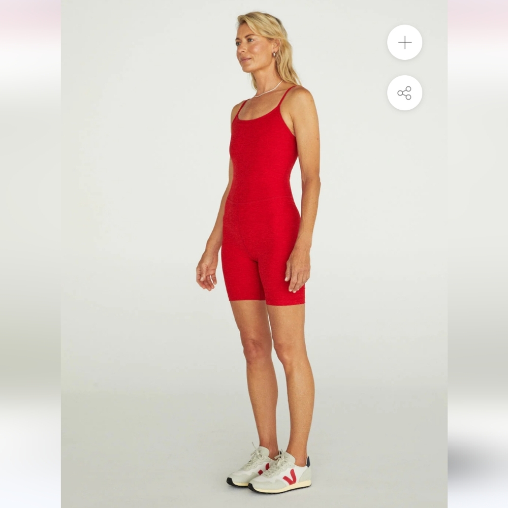 Beyond Yoga Spacedye Get In Gear Biker Jumpsuit Romper - Red Hot Siren - Picture 9 of 9